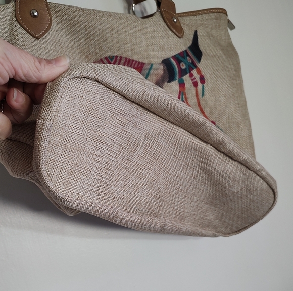 Montana West Burlap Tan Tote Bag with Tribal Design - Picture 7 of 16